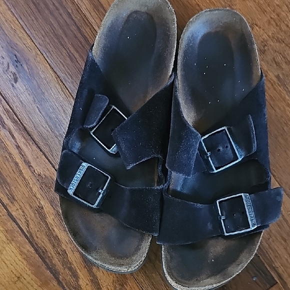 Birkenstock Dark Suede Sandals - Picture 1 of 5